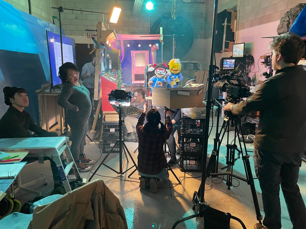 The Gazelle Automations team on the set bringing Miikshi: Cosmic Rays to life.