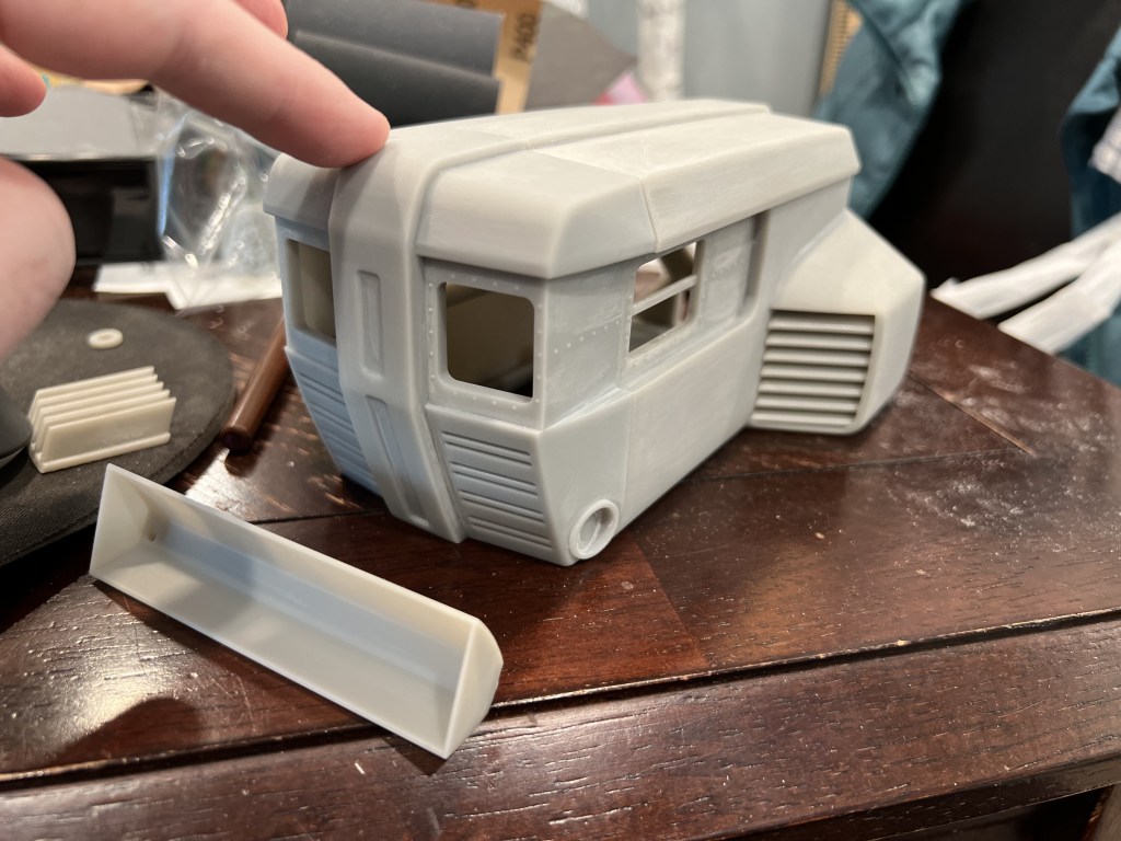 The model of Miikshi's "Ewe 2" underwater vehicle taking shape.