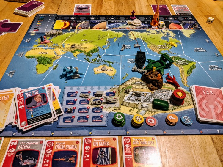 Gameplay of the Thunderbirds Cooperative Board Game by Modiphius