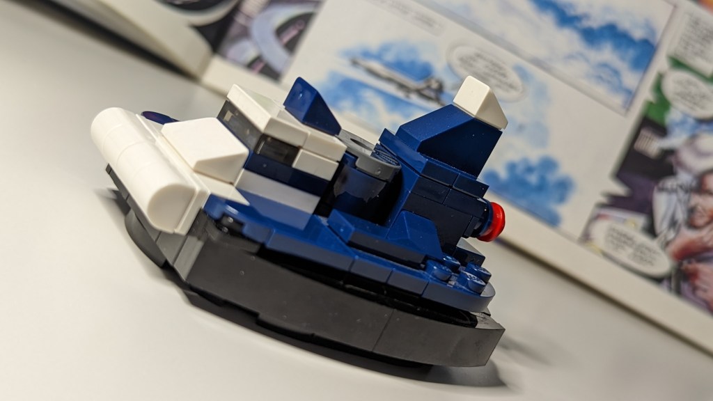 Spectrum Hovercraft LEGO® MOC from the Gerry and Sylvia Anderson television series Captain Scarlet and the Mysterons. (Security Hazard, 2023)