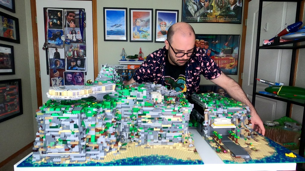 Assembling LEGO Tracy Island
