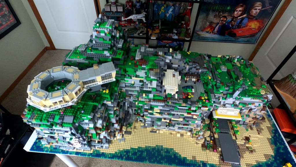 LEGO Tracy Island from above.