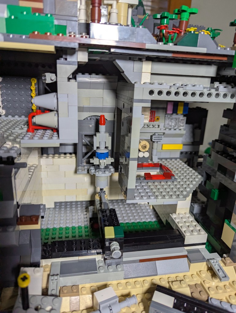 Thunderbird 1's launch tunnel under construction.